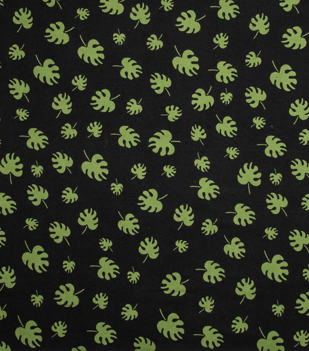Palm Leaves on Black Super Snuggle Flannel Fabric