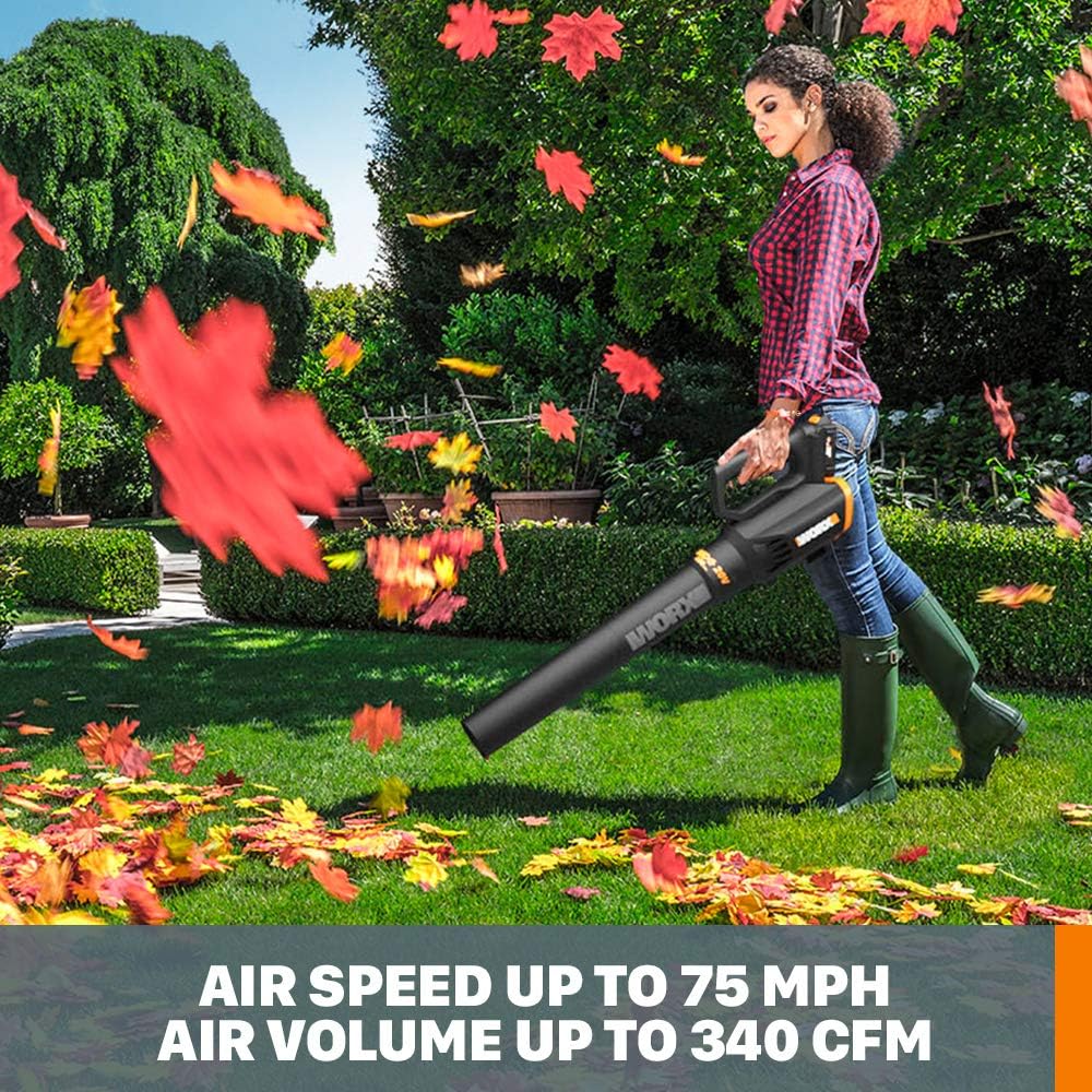 WORX 20V 12'' Cordless String Trimmer & 360 CFM Leaf Blower Combo, 2 Batteries & Charger Included, WG928