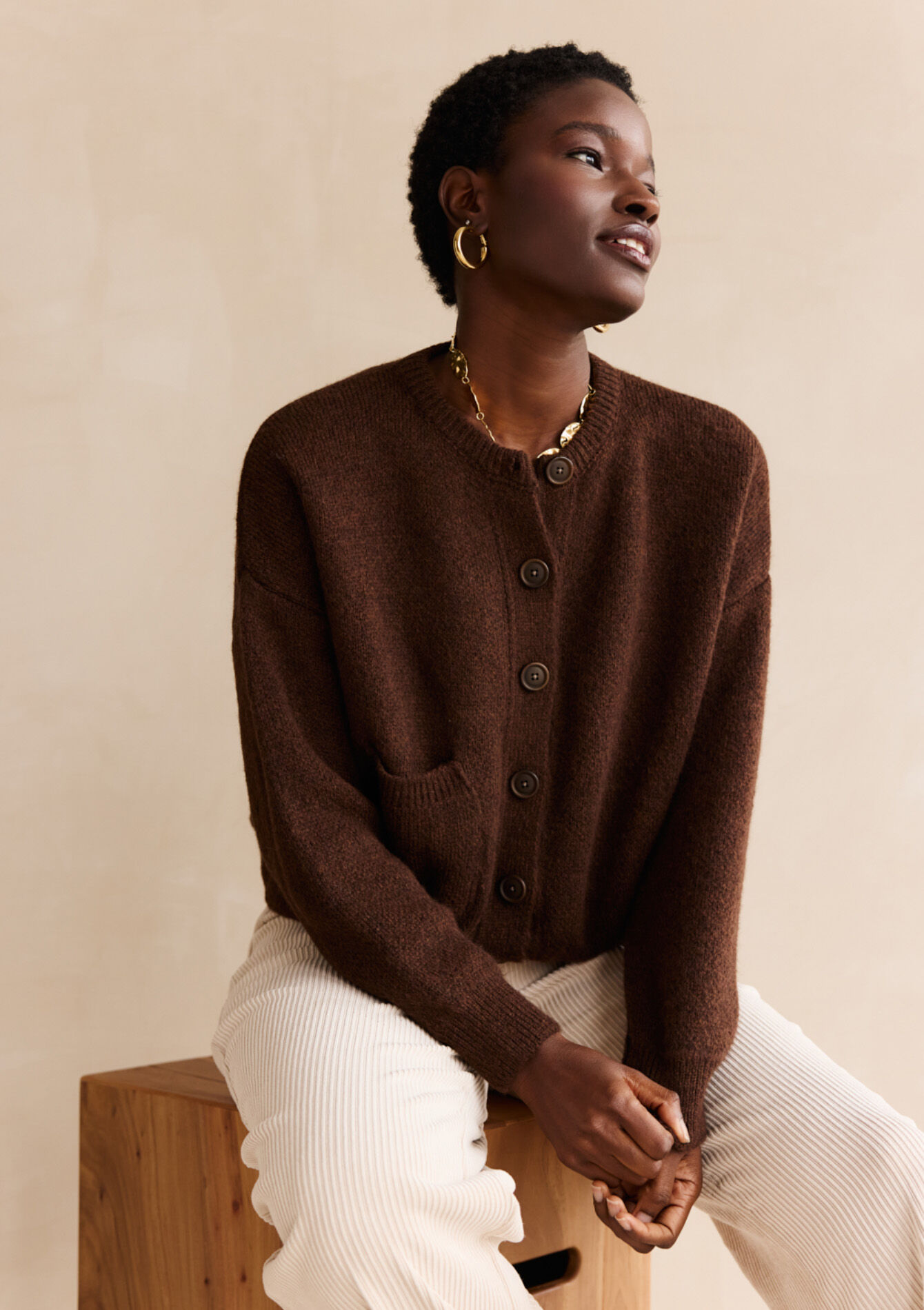 Gebreide cardigan met knopen