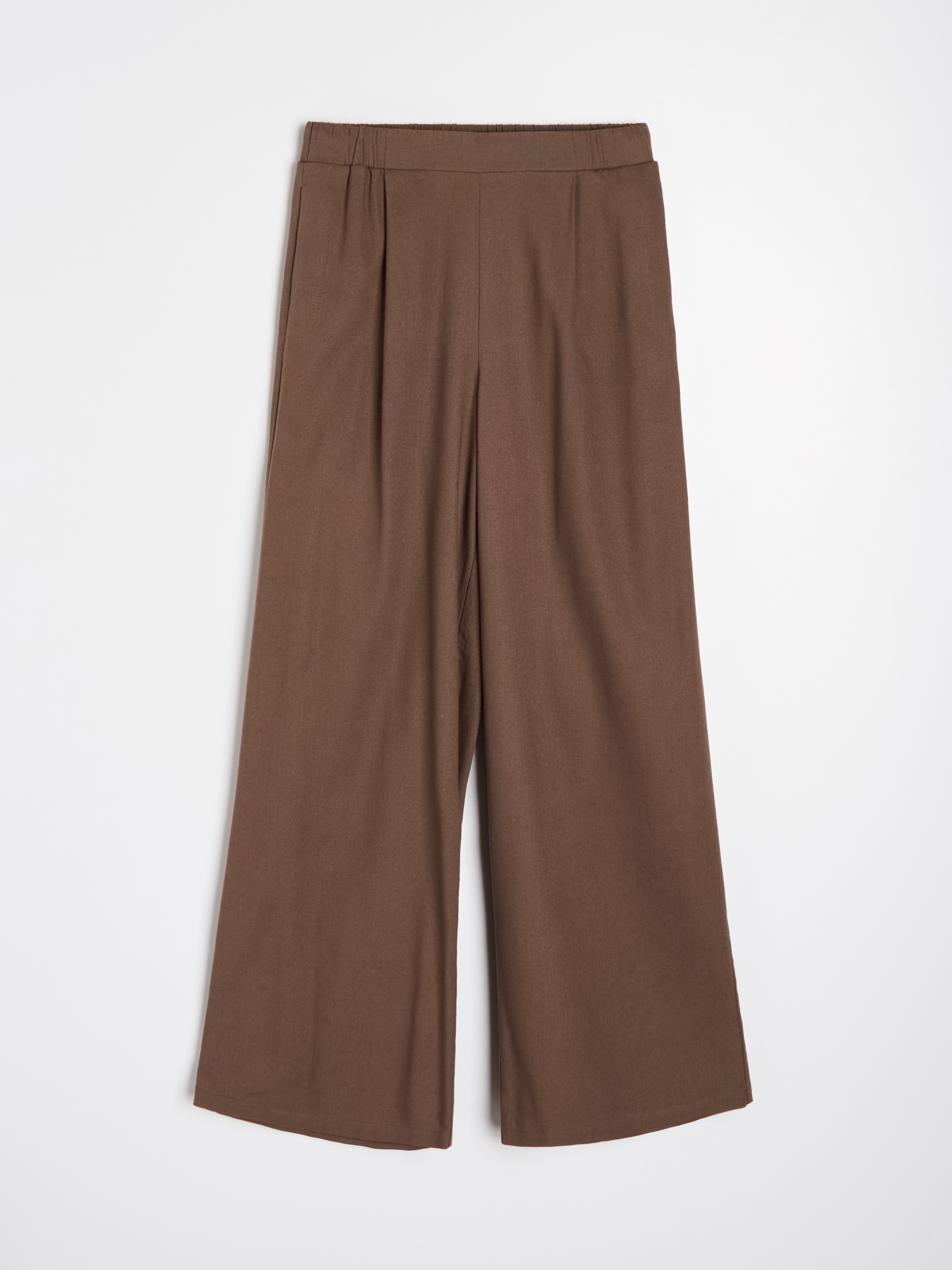 Spodnie wide leg z domieszką lnu