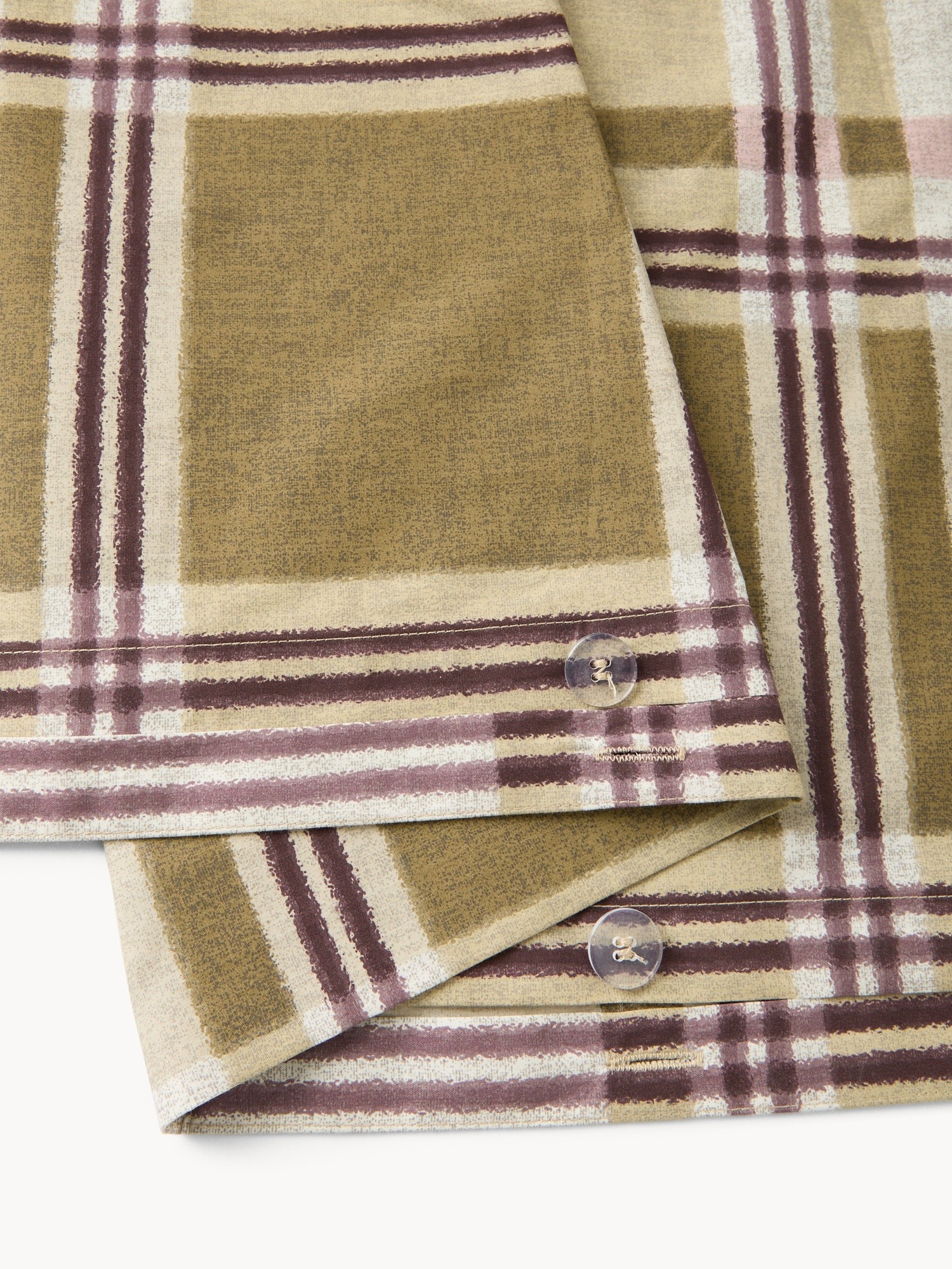 Parure lenzuolo in cotone percalle fantasia check - Prezzo di lancio