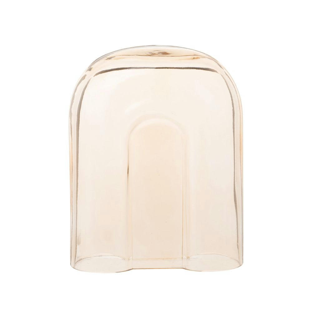 ARAMIS - Statuette arc en verre teinté marron H20