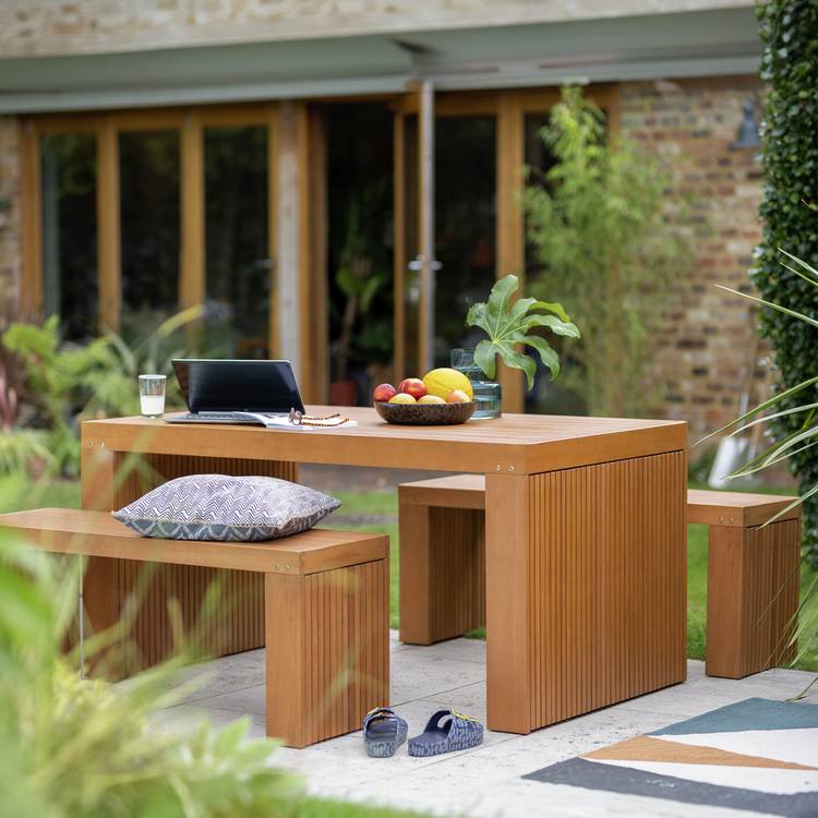 Habitat Samoa 4 Seater Eucalyptus Patio Set - Natural