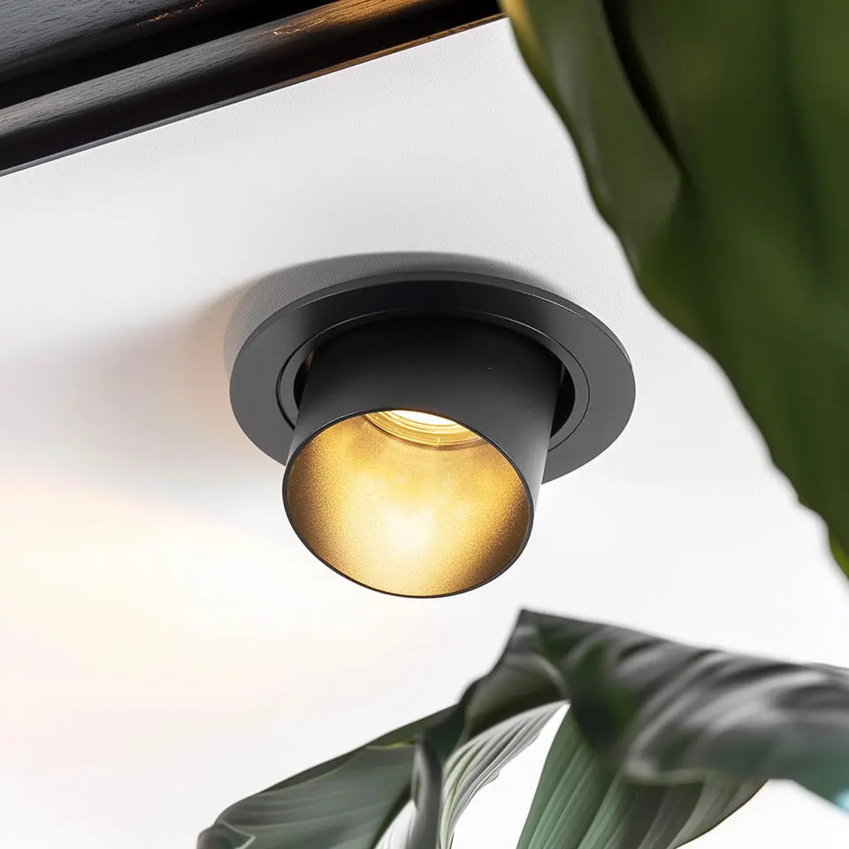 Qazqa inbouwspot installa zwart gu10