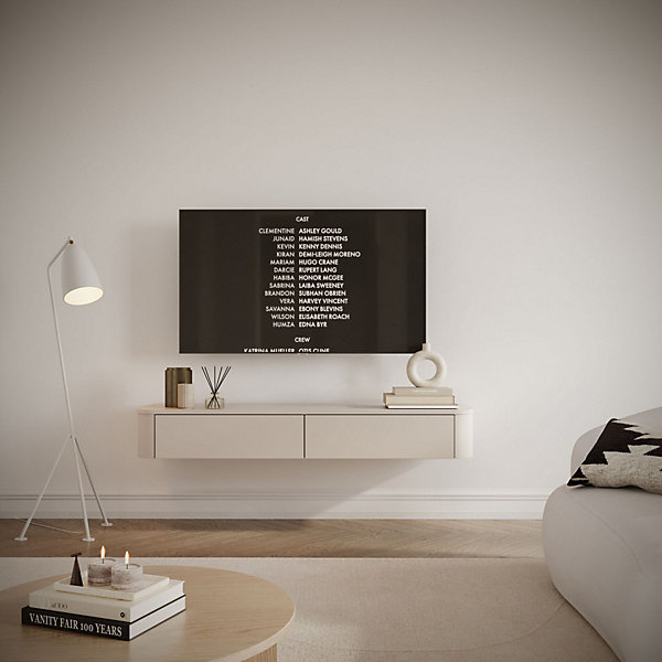 Meuble TV mural gris cachemire 140 cm LUVIO SLIM