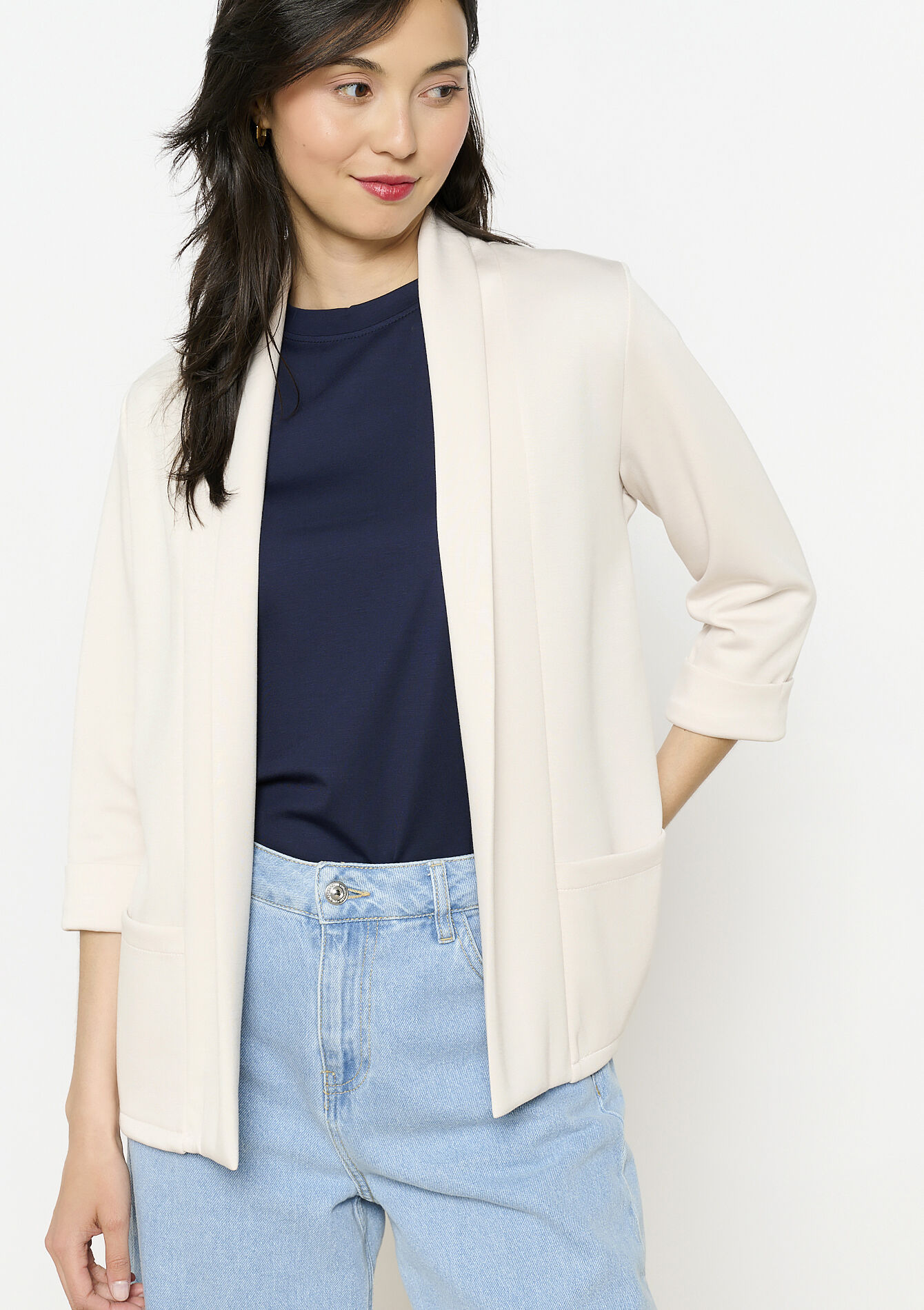 Soepele open blazer