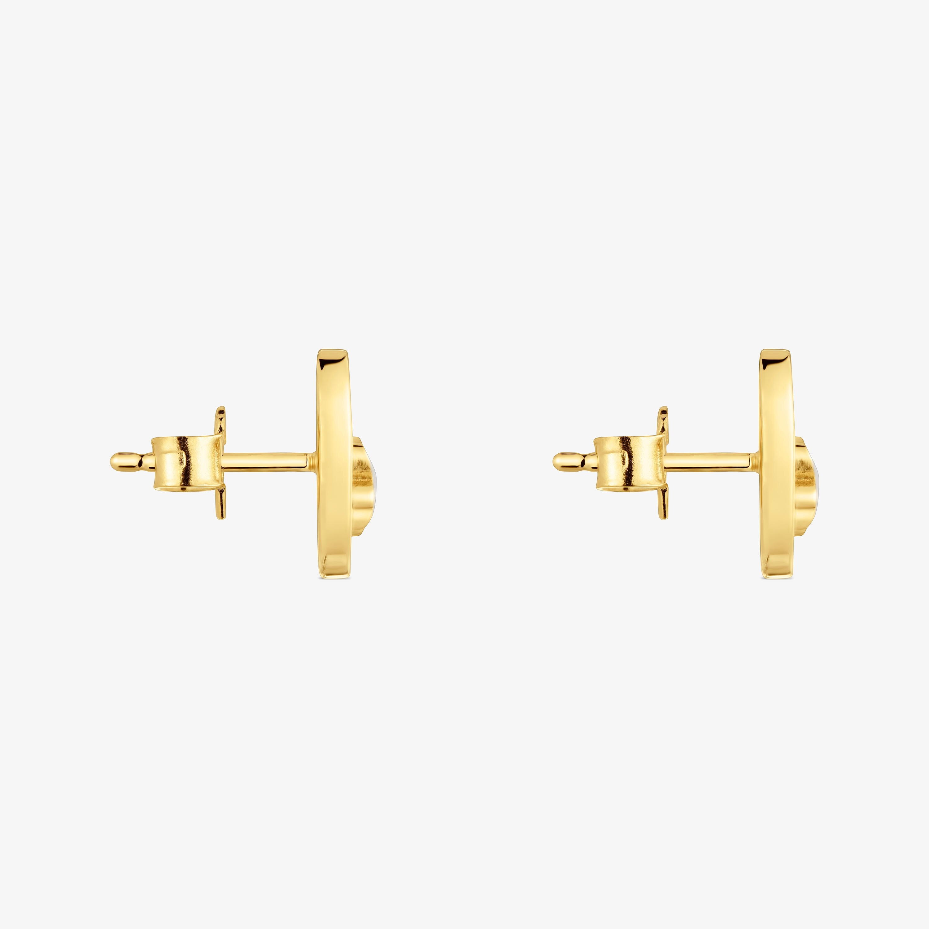 Pendientes con baño de oro 18 kt sobre plata y nácar Camille