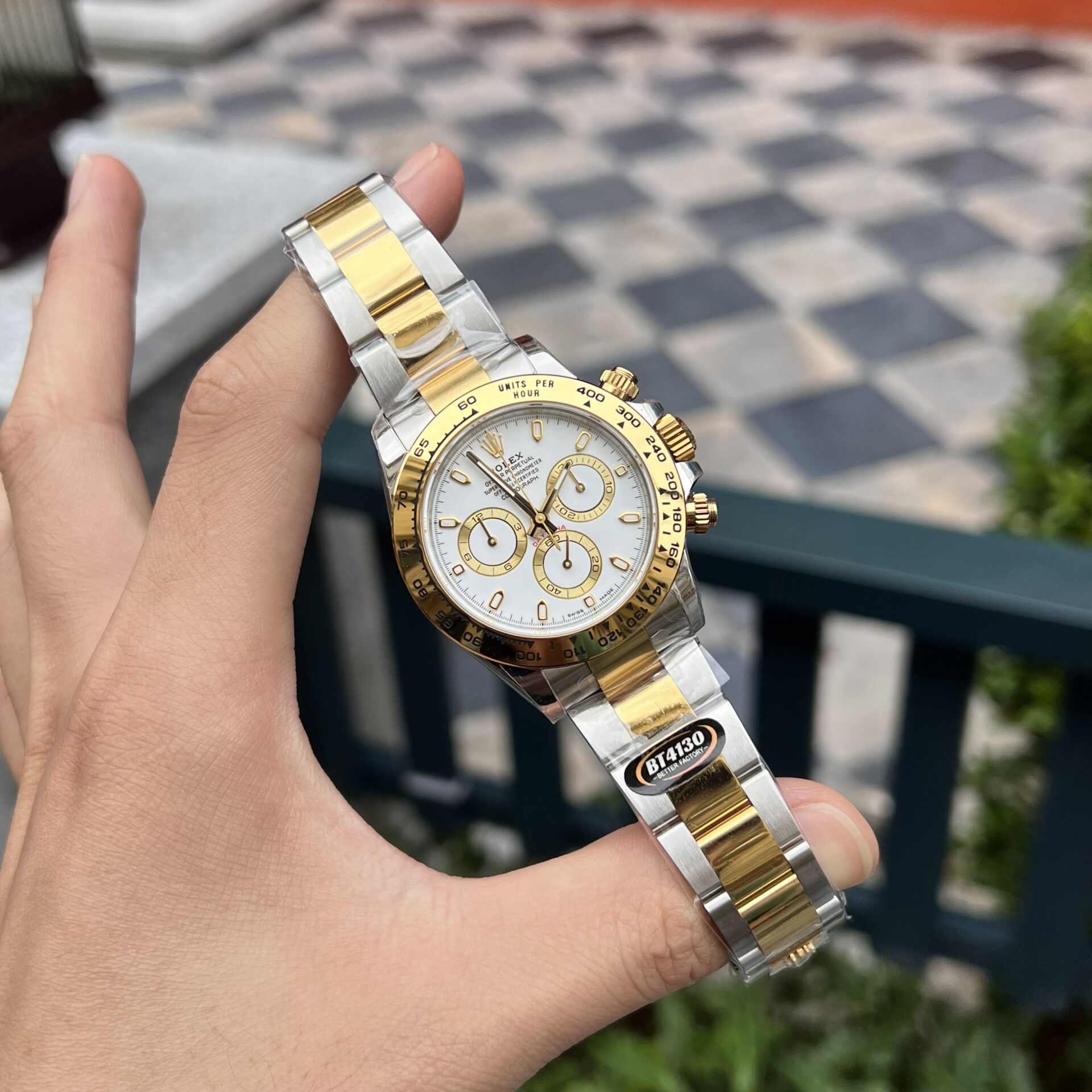 Rolex Daytona 126503 SS/YG Plated White Dial 40mm Oyster Super Clone