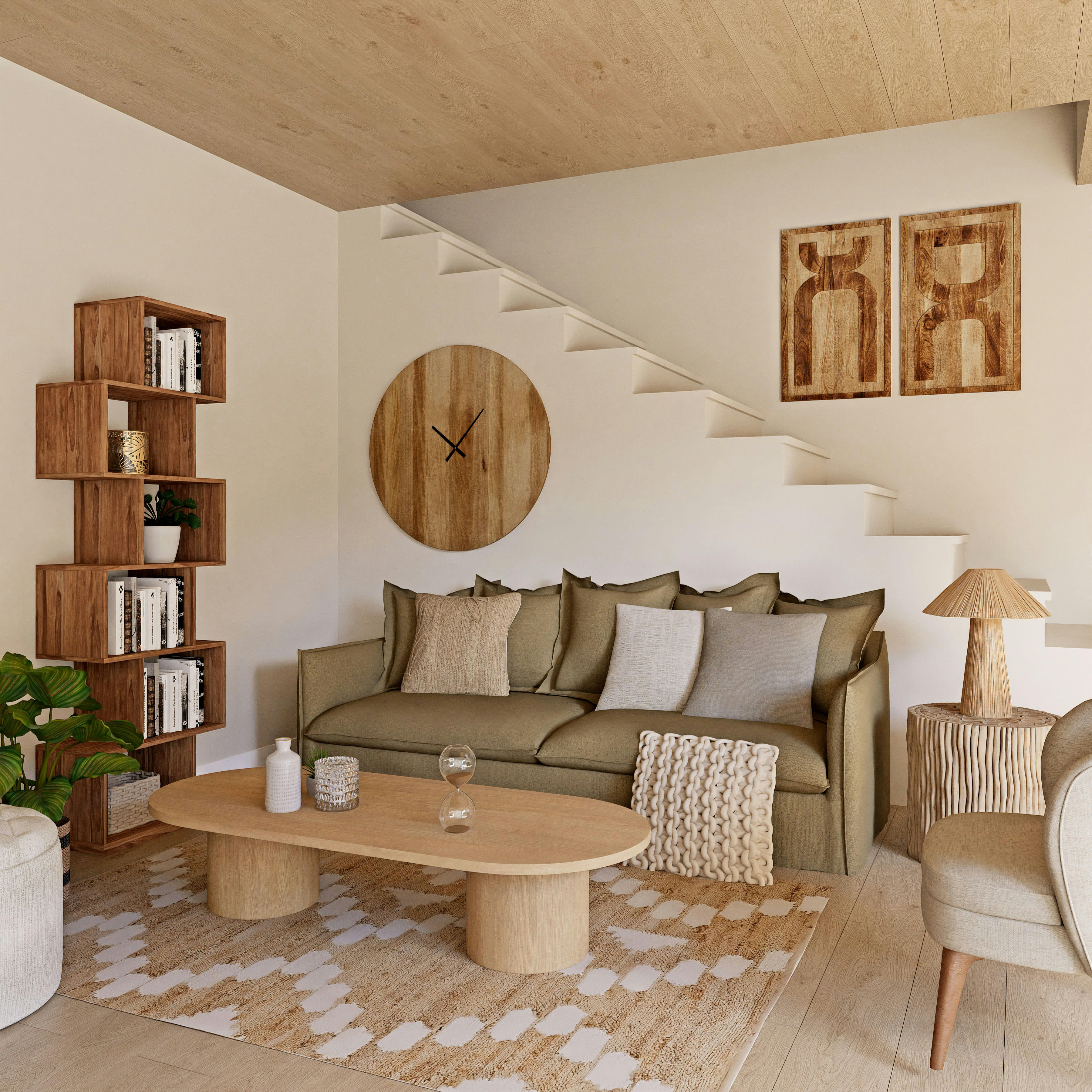 - Vase en grès blanc motifs graphiques H18