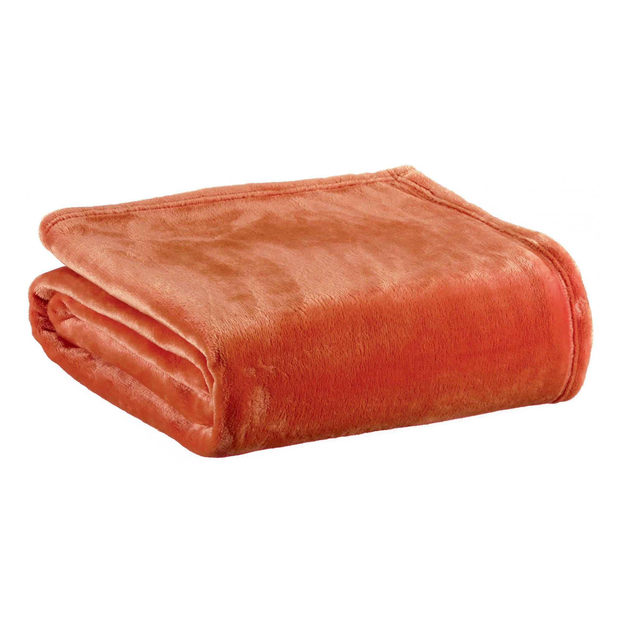 THEO - Plaid recyclé Théo en coton recycle marmelade 130 x 160