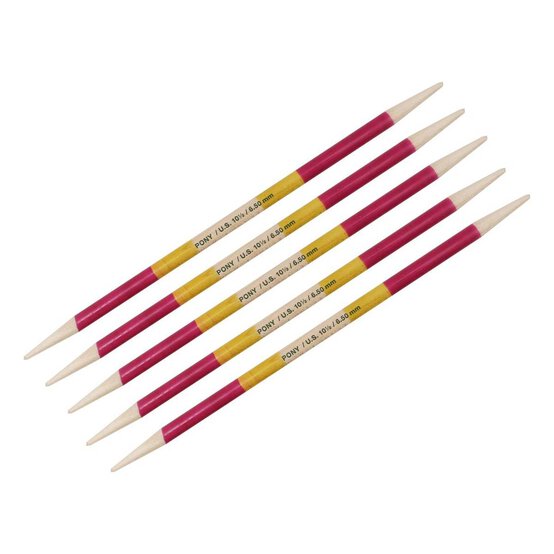 Pony Flair Double Ended Knitting Needles 20cm 6.5mm 5 Pack