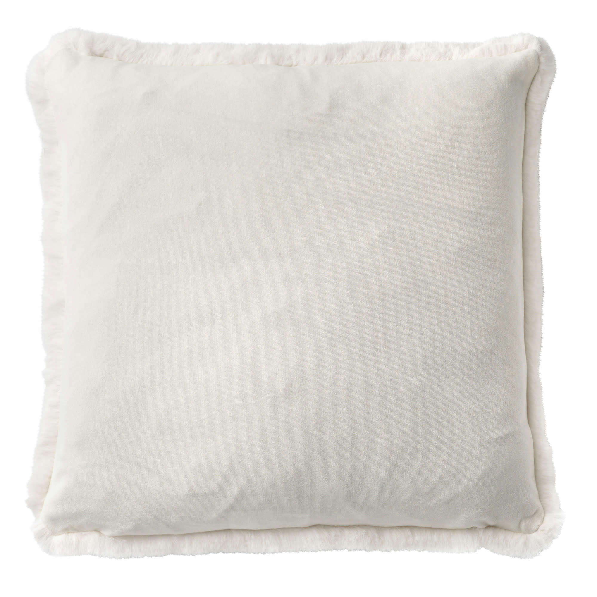 ZAYA - Coussin - blanc fausse fourrure 60x60 cm uni