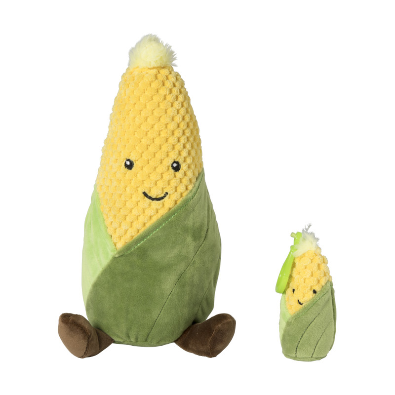 Knuffel mais - geel - 22.5x11.5 cm