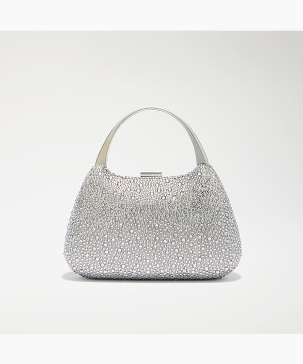 Beamings Grey - Gold Handle Embellished Bag