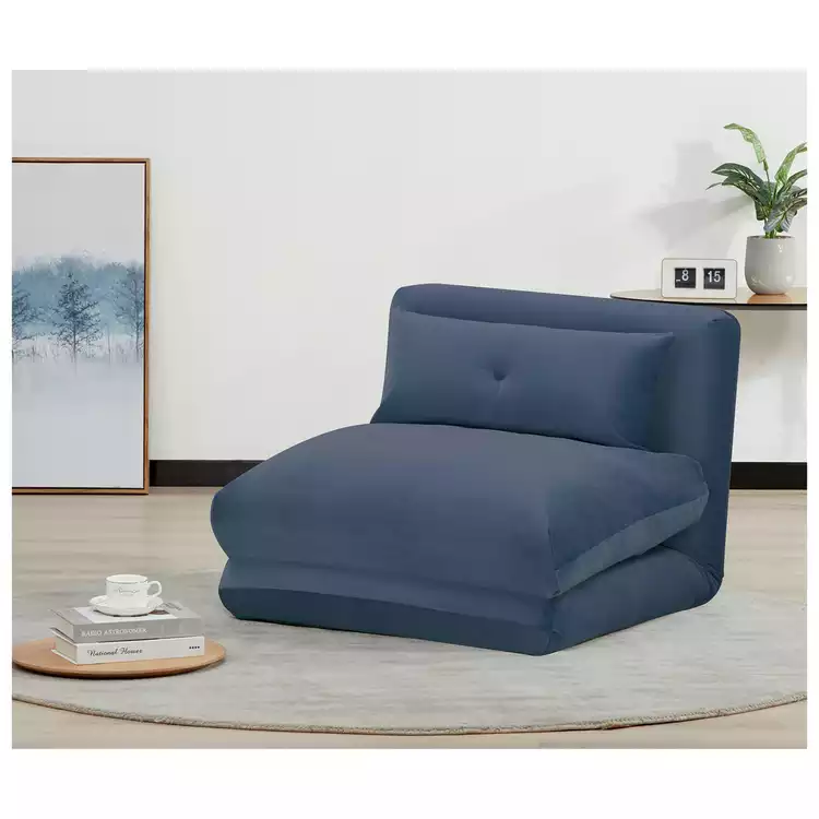 Habitat Lexi Single Velvet Chairbed - Navy