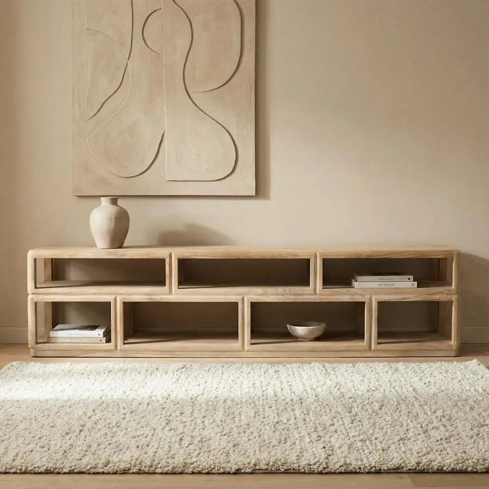 Tv-meubel Naturel Mangohout - 200x35x45cm - Eline