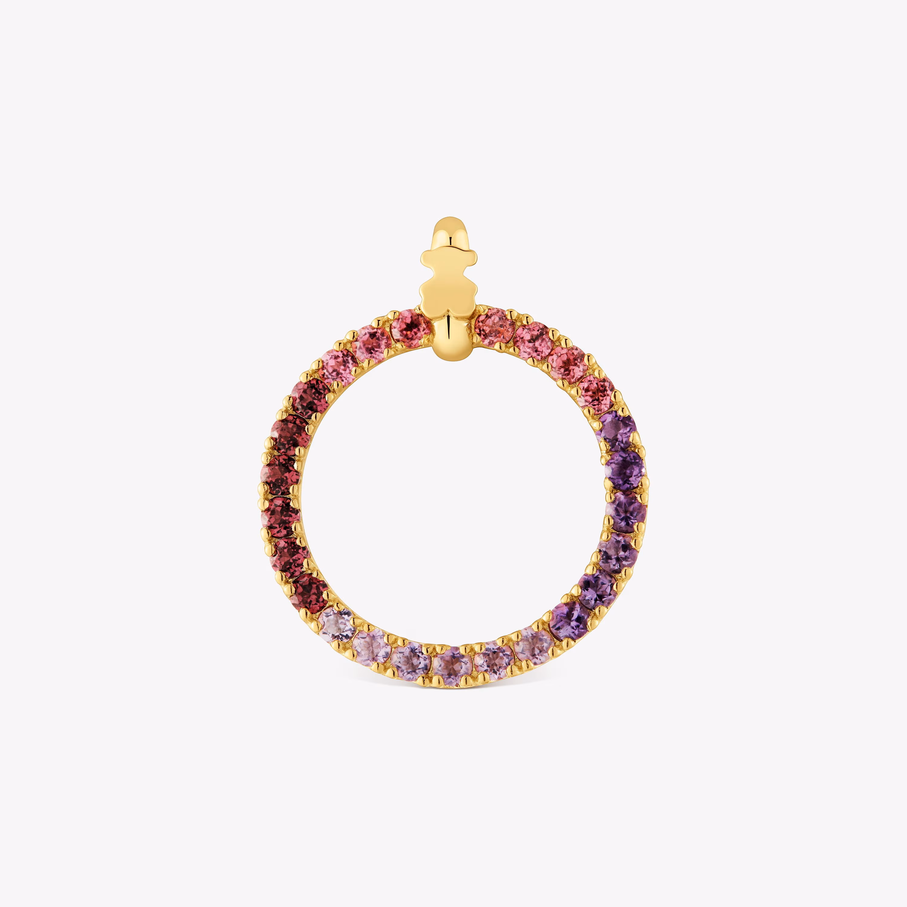 Colgante con baño de oro 18 kt sobre plata y gemas Straight