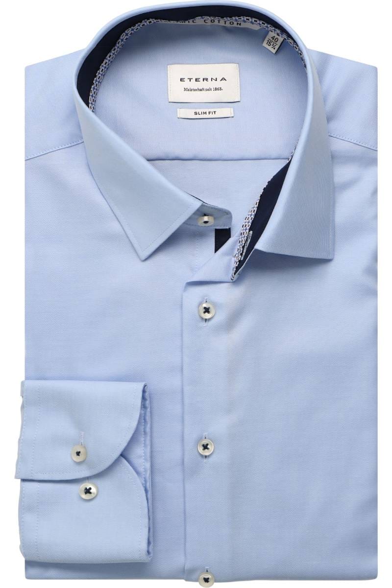ETERNA Dynamic Cotton Slim Fit Hemd hellblau, Einfarbig