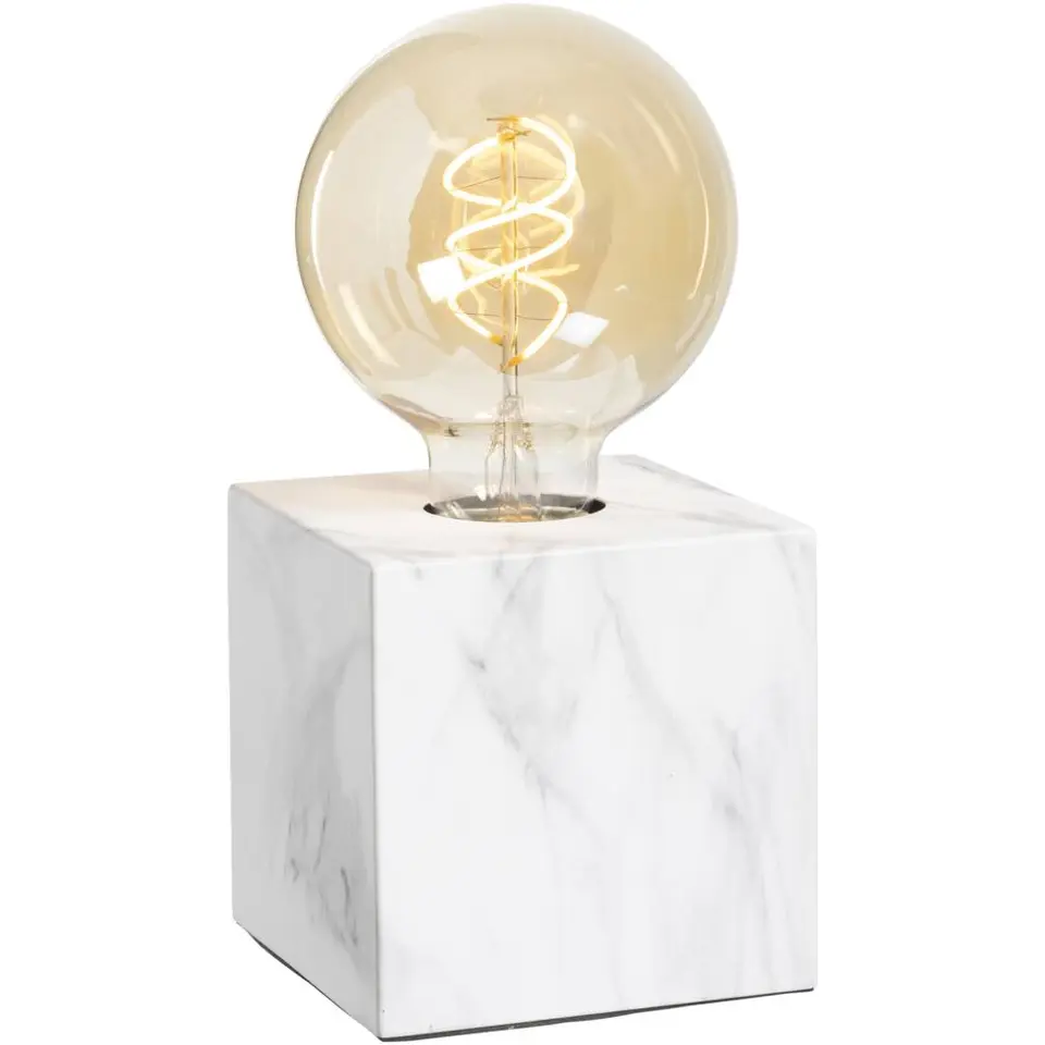 Tafellamp Elena - wit/grijs - 10x10x10 cm