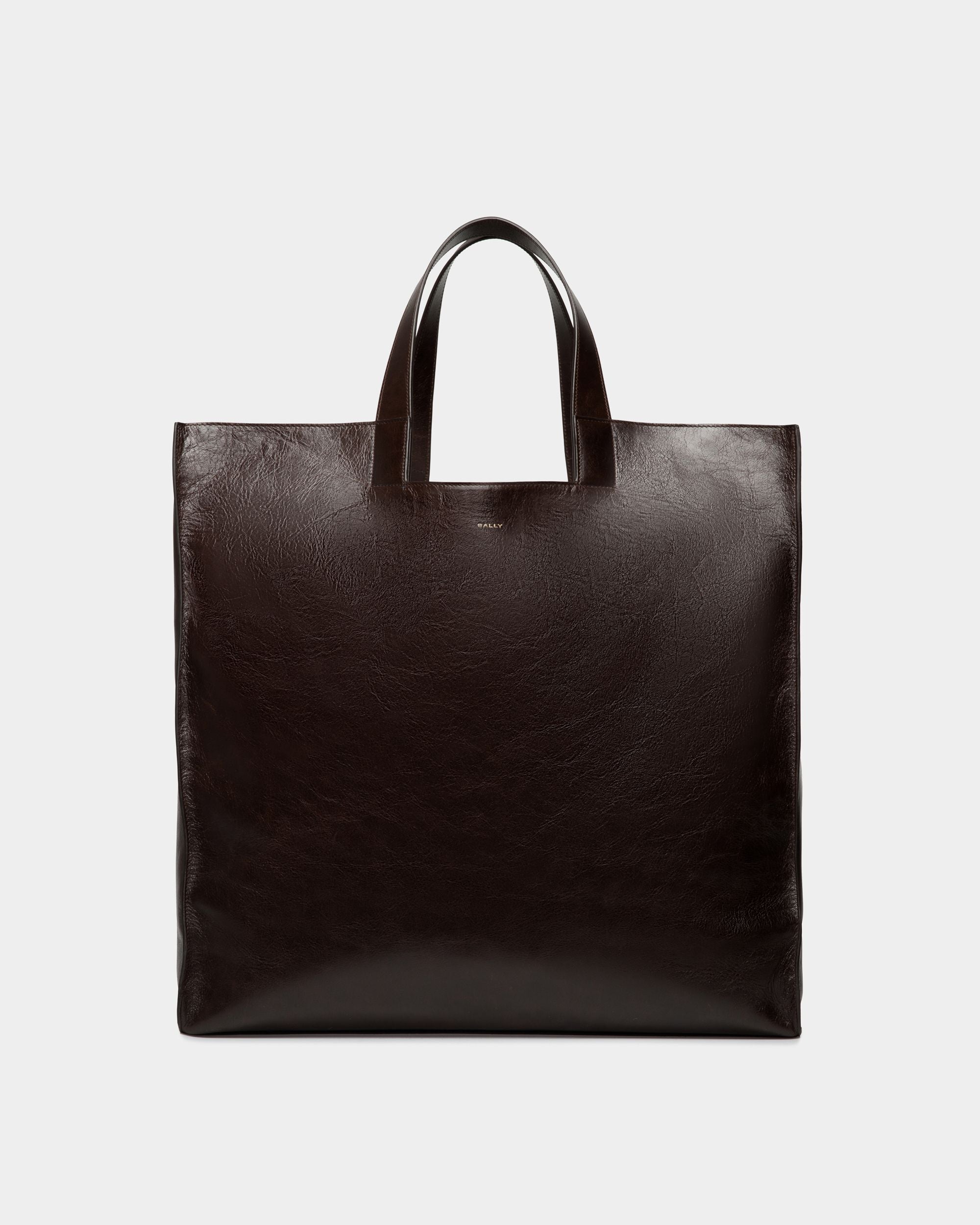 Easy Bally Tragetasche Aus Leder In Ebenholzschwarz