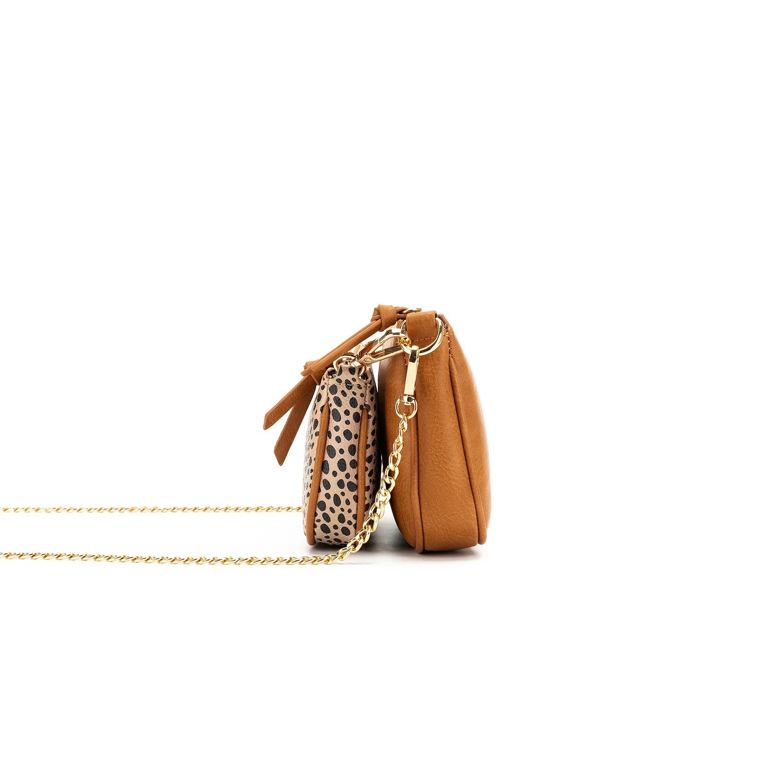 Sabie Tan & Pebbled 2 Piece Crossbody Bag by Black Caviar