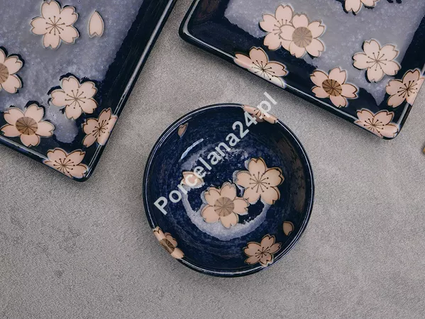 Zestaw do sushi dla 2 osób (4 el.) z pałeczkami Tokyo Design Studio - Sakura Navy 33759