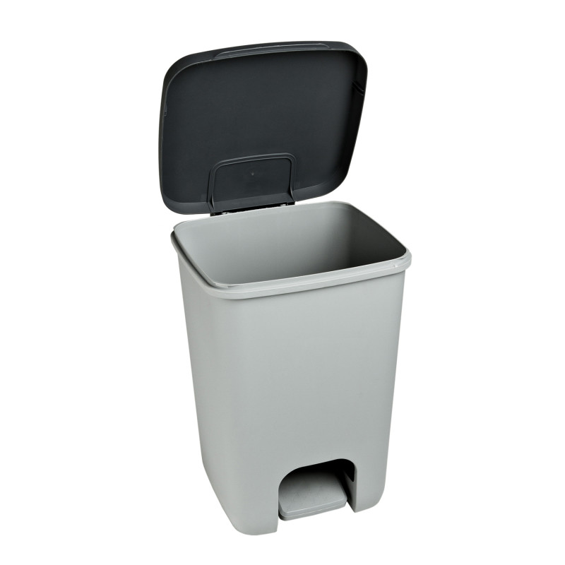 Poubelle à pédale Essentials gris clair et anthracite 20 L CURVER