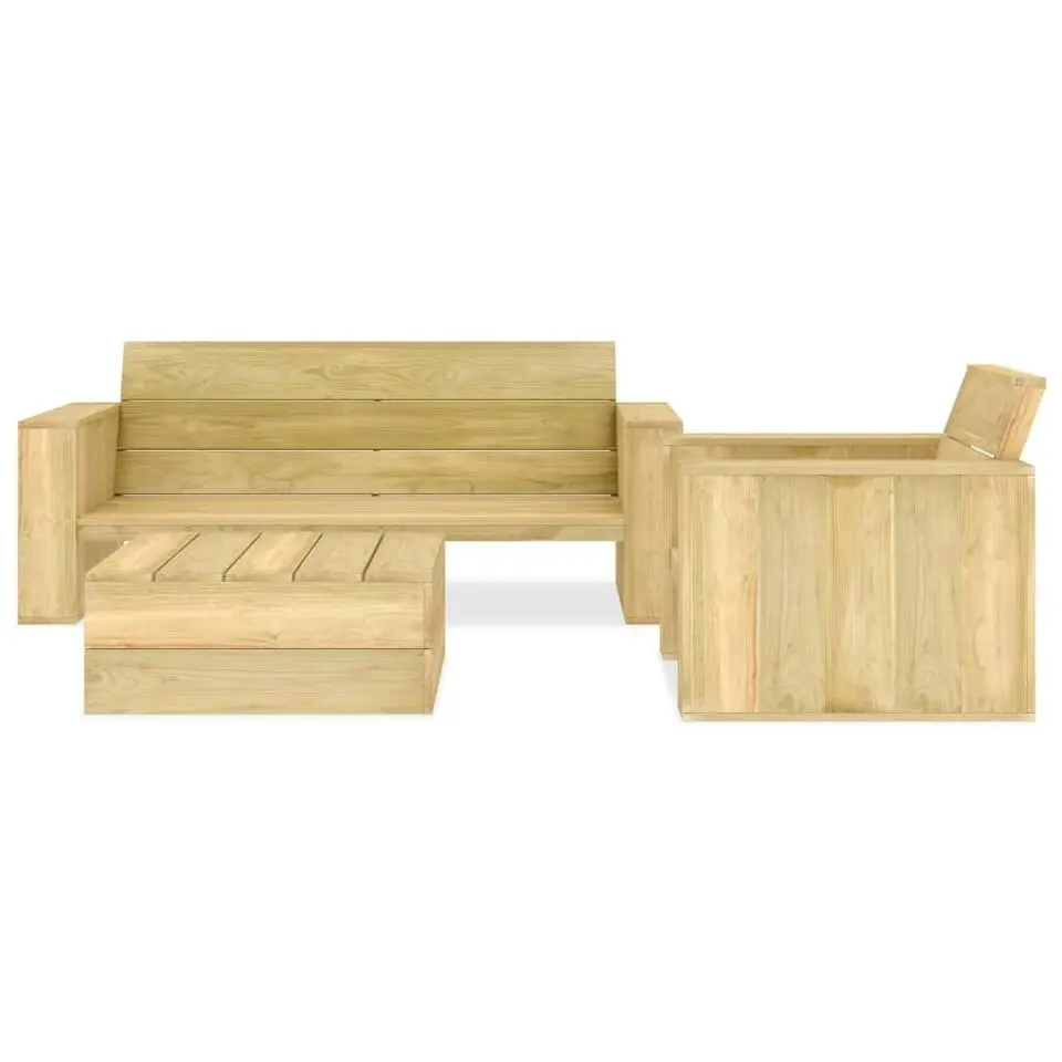 vidaXL - Loungeset Voor De Tuin - Bruin - Ge?mpregneerd grenenhout