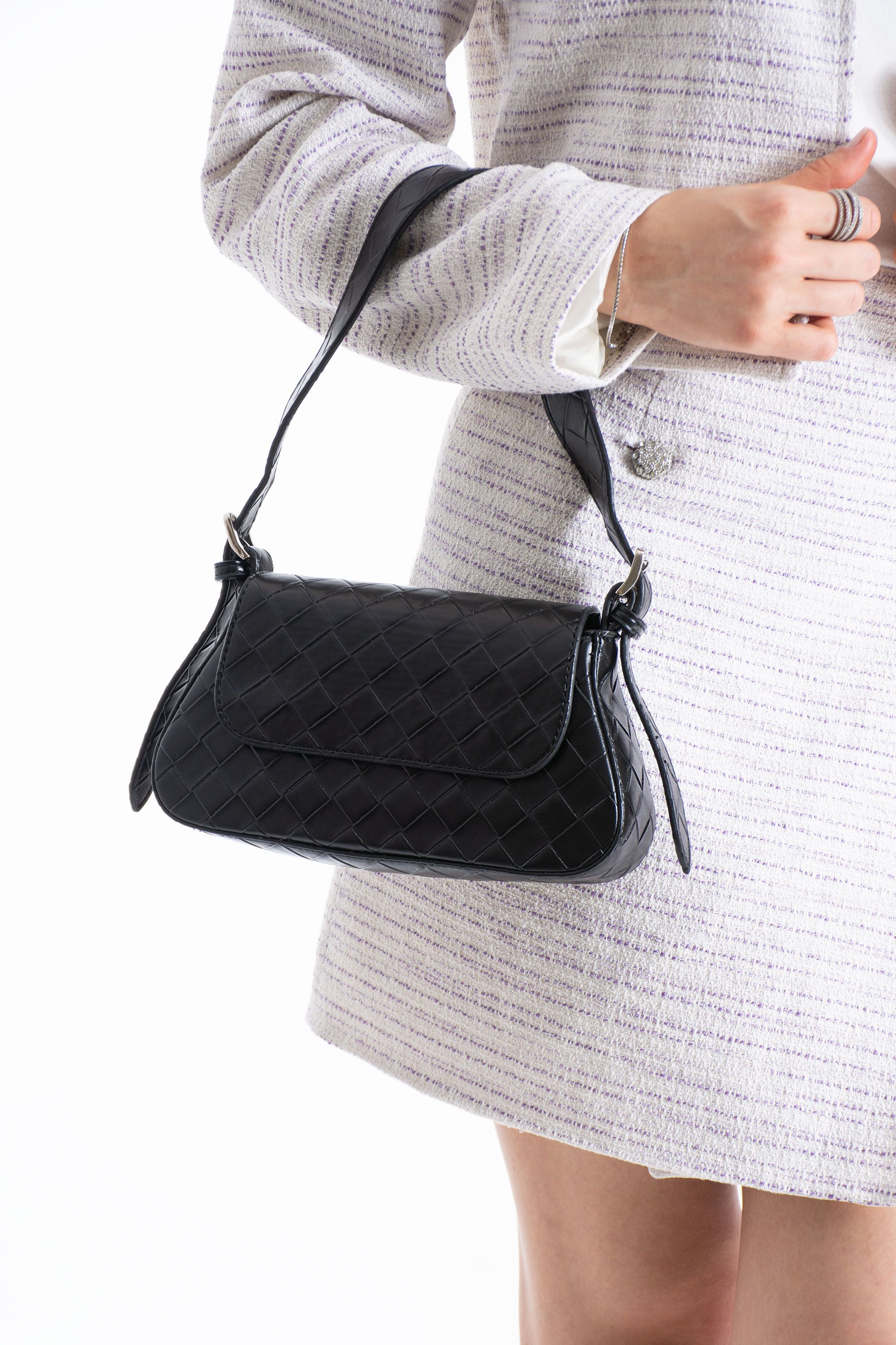 Belissh Braided Pu Leather Adjustable Strap Shoulder Bag