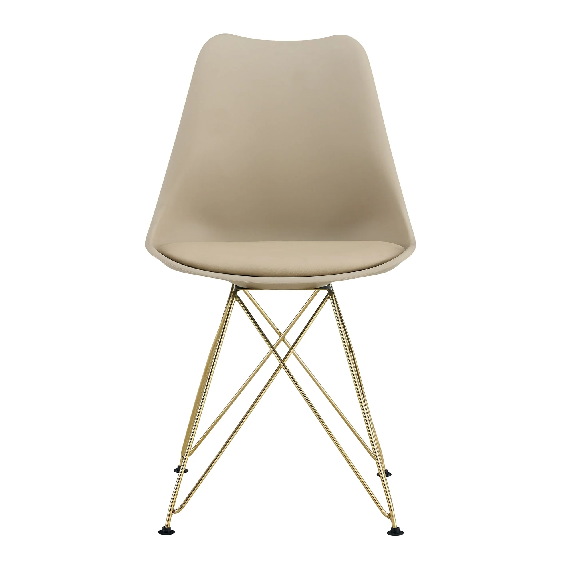 Modern Dining Chairs with Plastic Seat and Metal Legs (Set of 4)