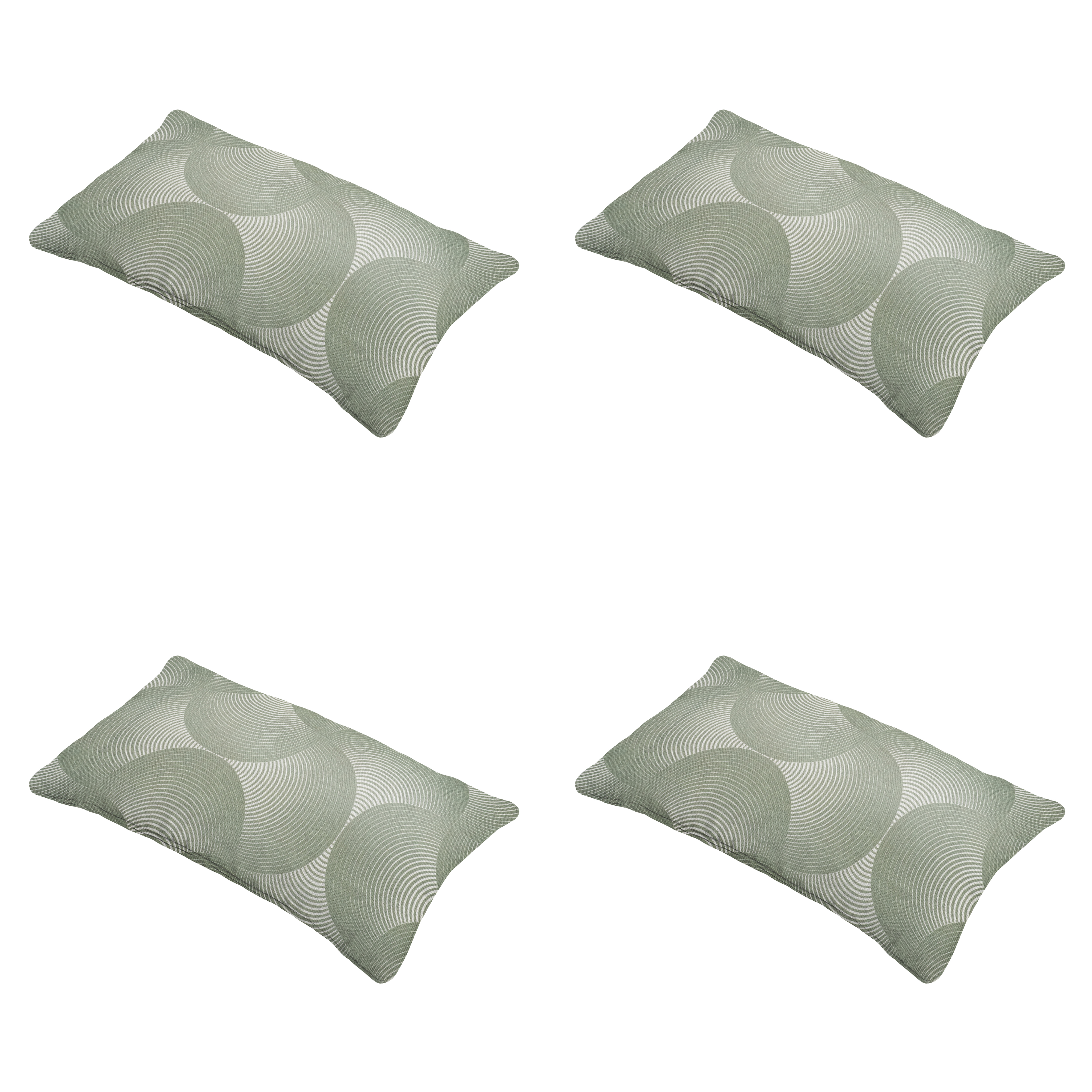 Madison sierkussen Napels - groen - 30x50x10cm - set van 4