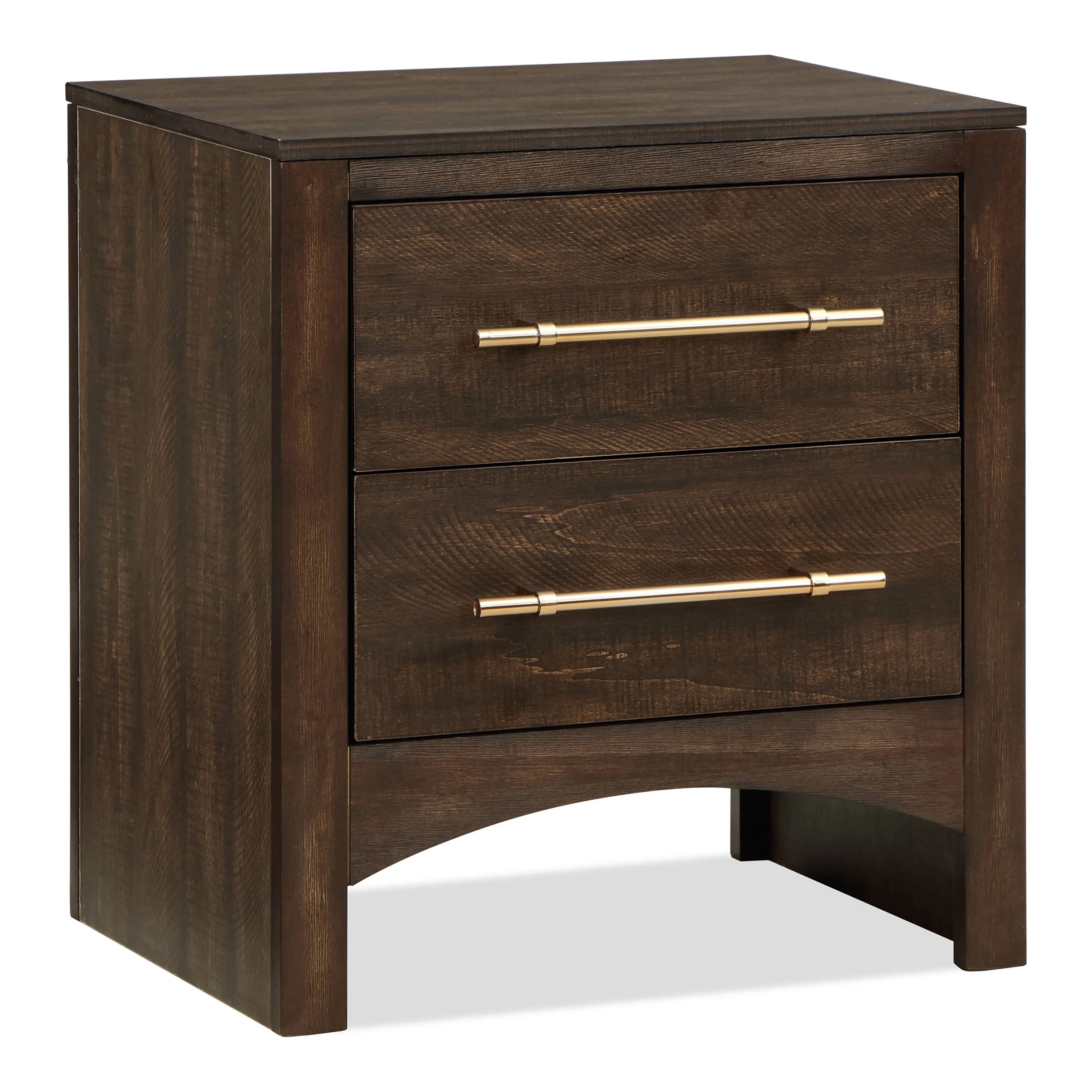 Malgan Traditional Walnut Wood 2-Drawer Nightstand by Furniture of America