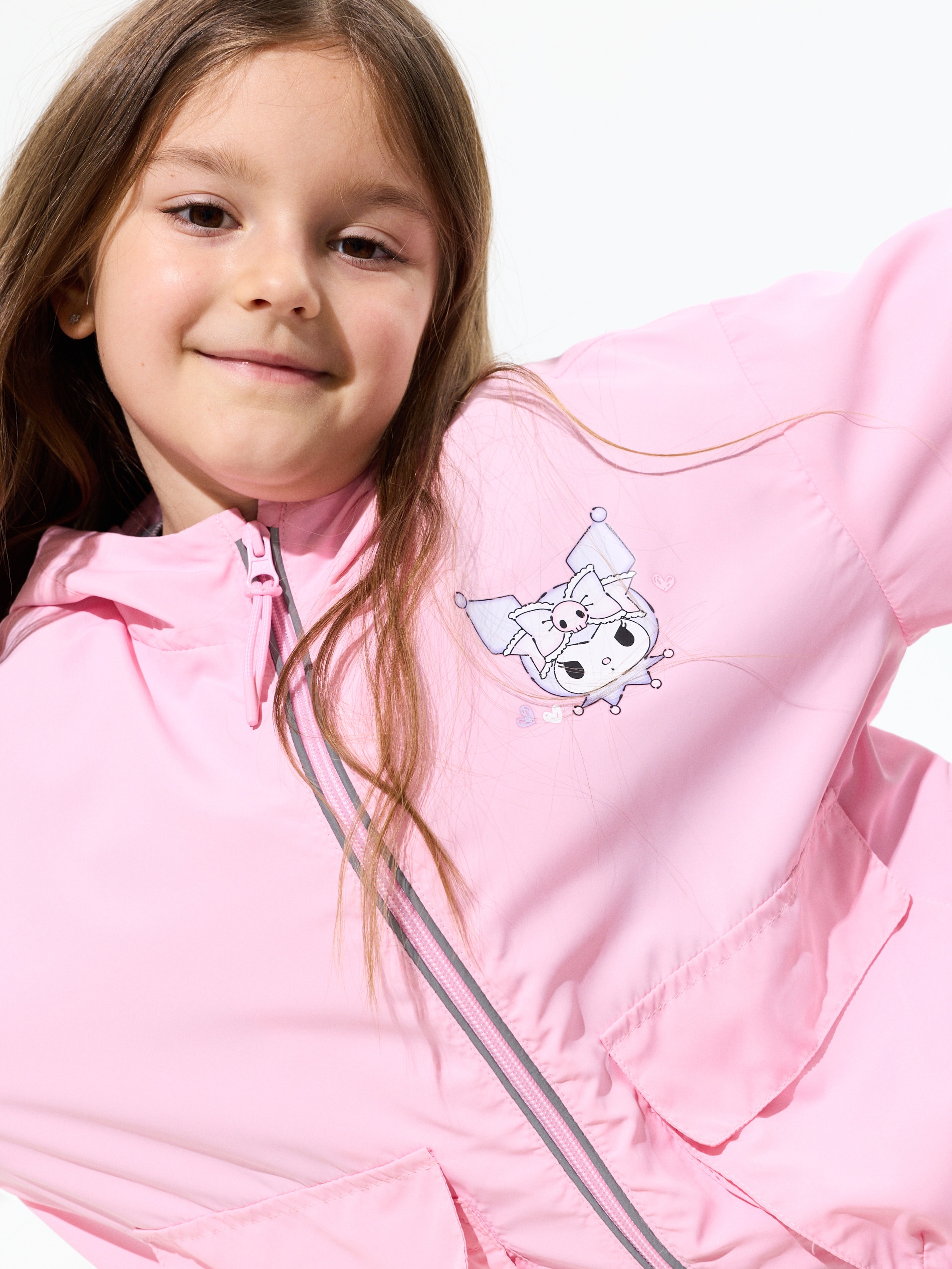 Lekka kurtka wiatrówka z kapturem Kuromi