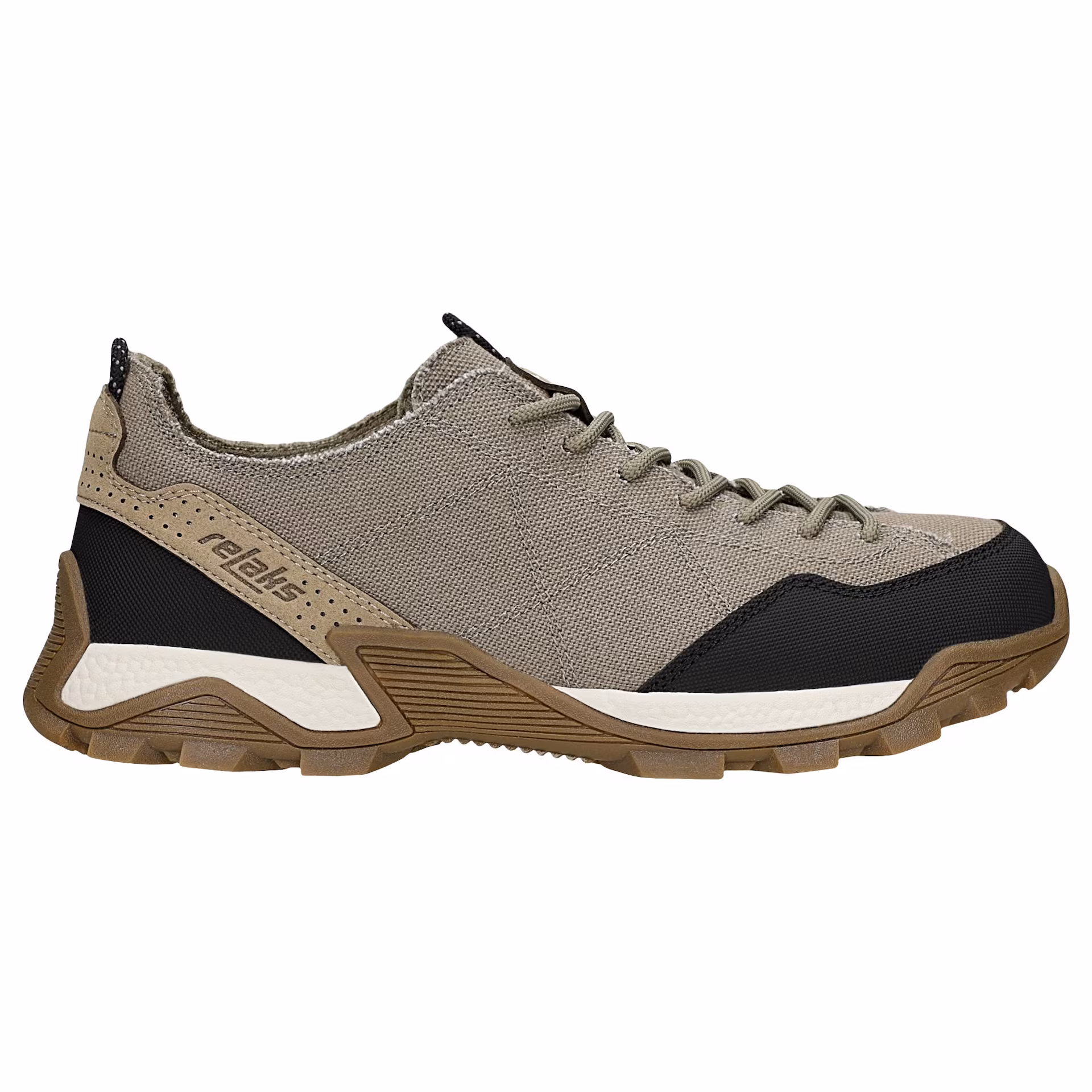 Beżowe sneakersy RELAKS Micropolytex