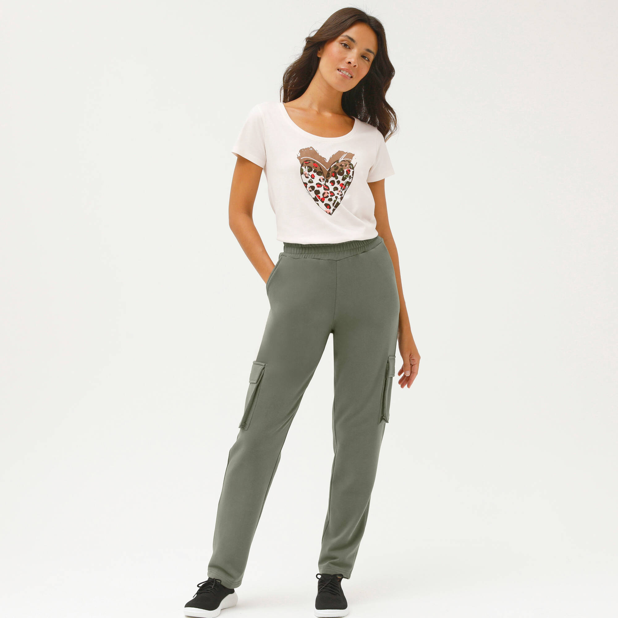 T-shirt manches courtes, imprimé cœur