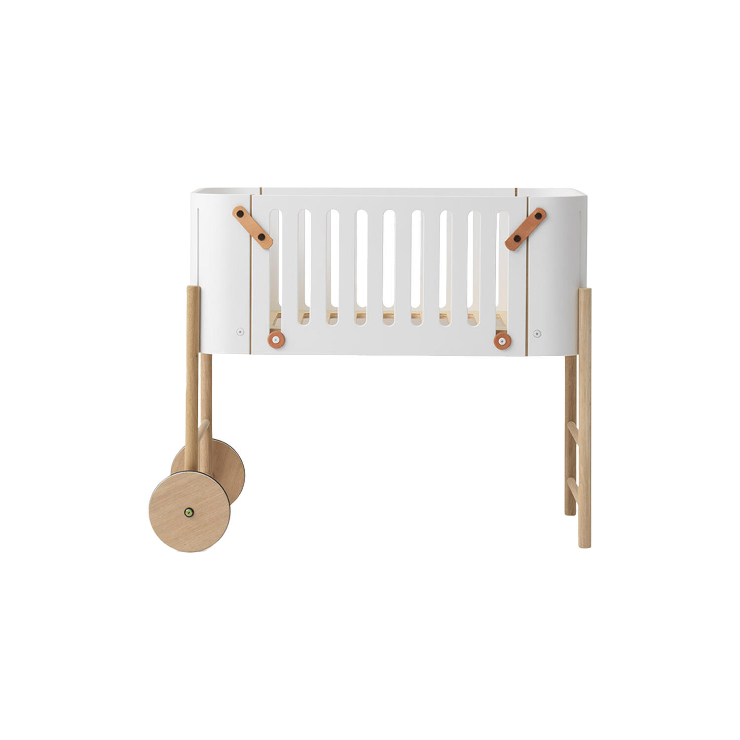 Wood co-sleeper inkl. ombyg til b&aelig;nk, hvid/eg