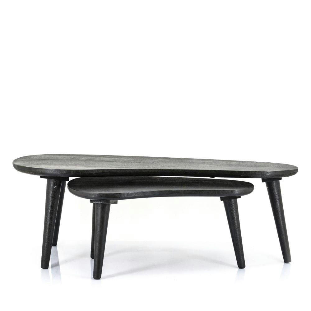 GUUS - Lot de 2 tables basses gigognes en bois noir