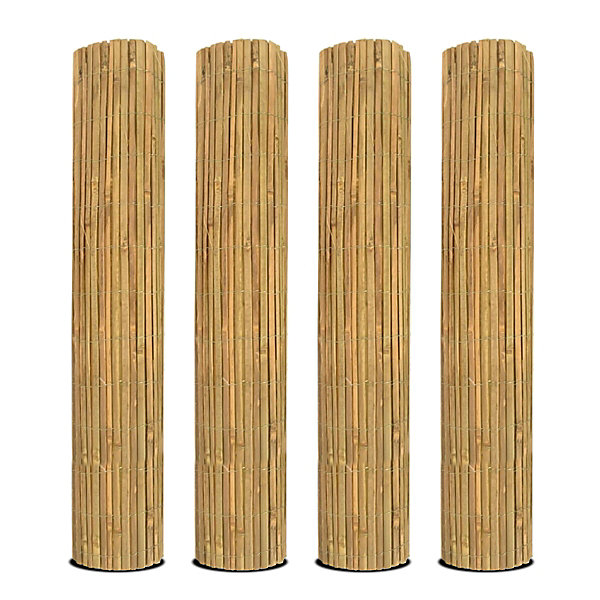 Lot de 4 Canisse en bambou, Brise-vue clôture de jardin décorative,couverture de protection contre le vent - H. 150 x L.300 cm