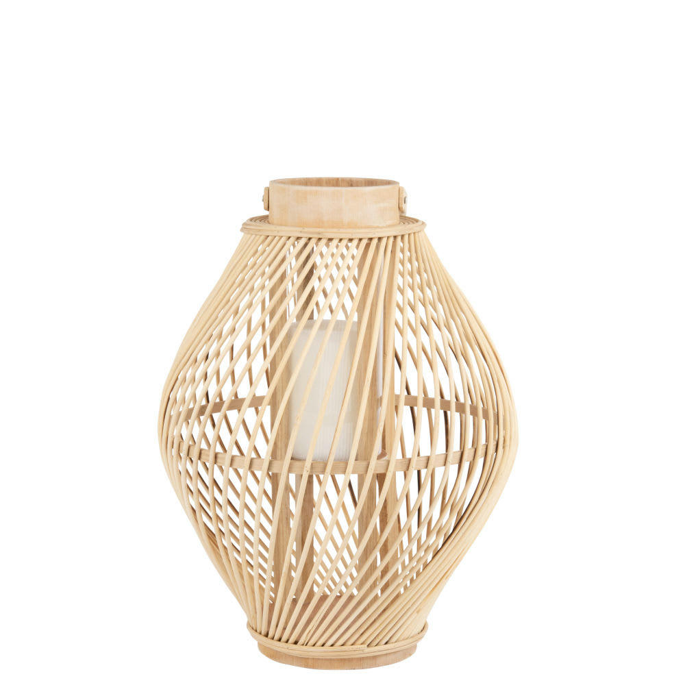 TOURBI - Lanterne en bambou et verre