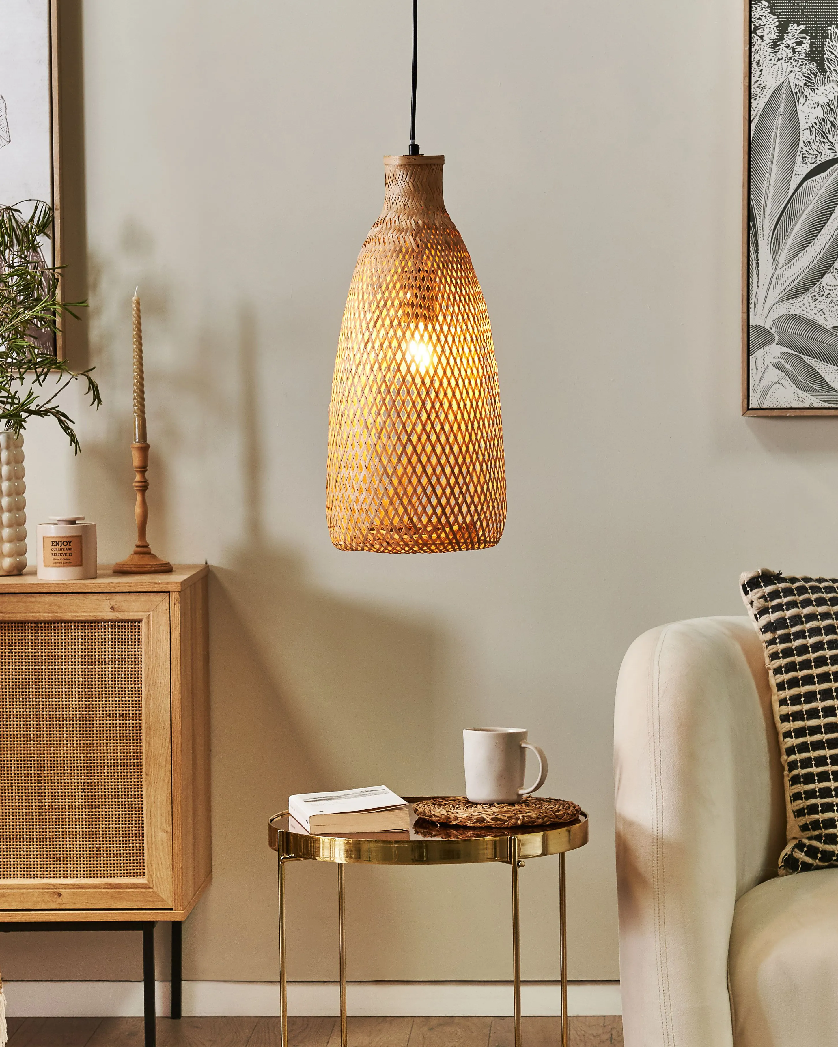 Pendant Lamp LWELA Bamboo Natural