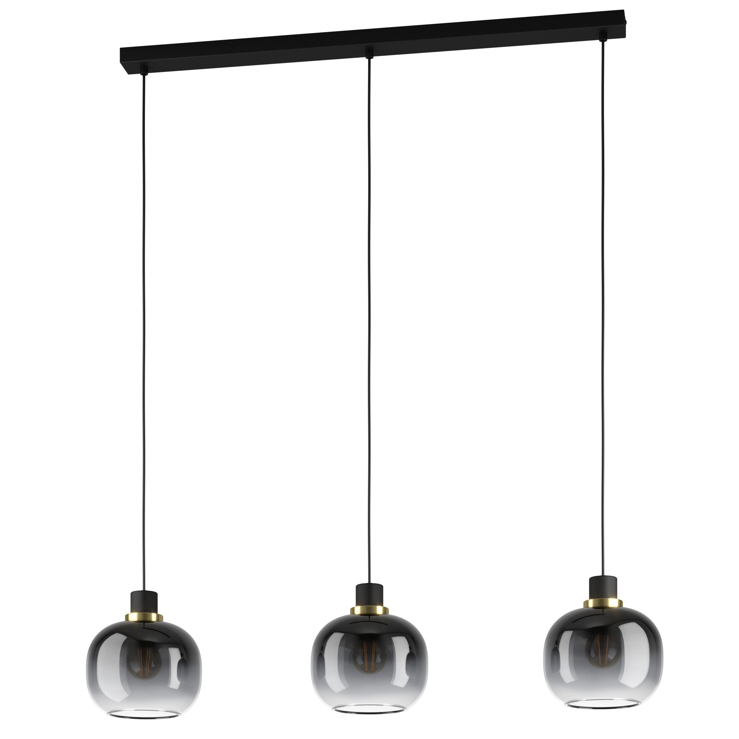 EGLO hanglamp Oilella - e27 - 95 cm - smoke glas - zwart