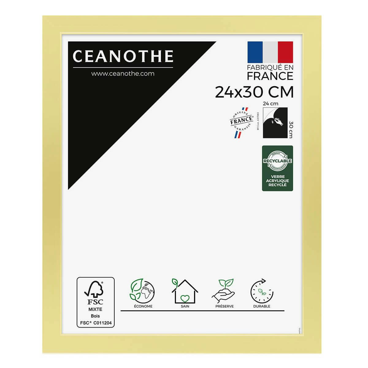 PRECIOUS - Cadre photo doré 24x30 cm résine recyclée