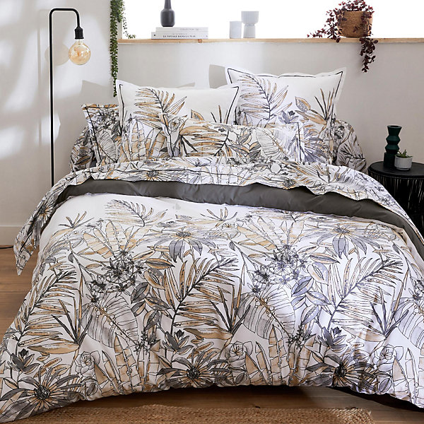 Housse de couette 240x220 cm coton SUMATRA gris Fusain