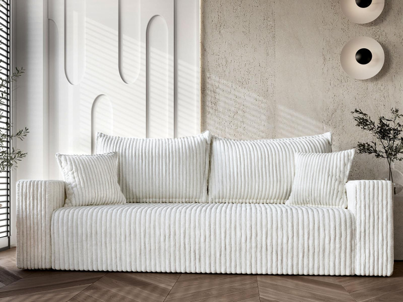 Stylowa biała sofa232cm z funkcją spania TILO