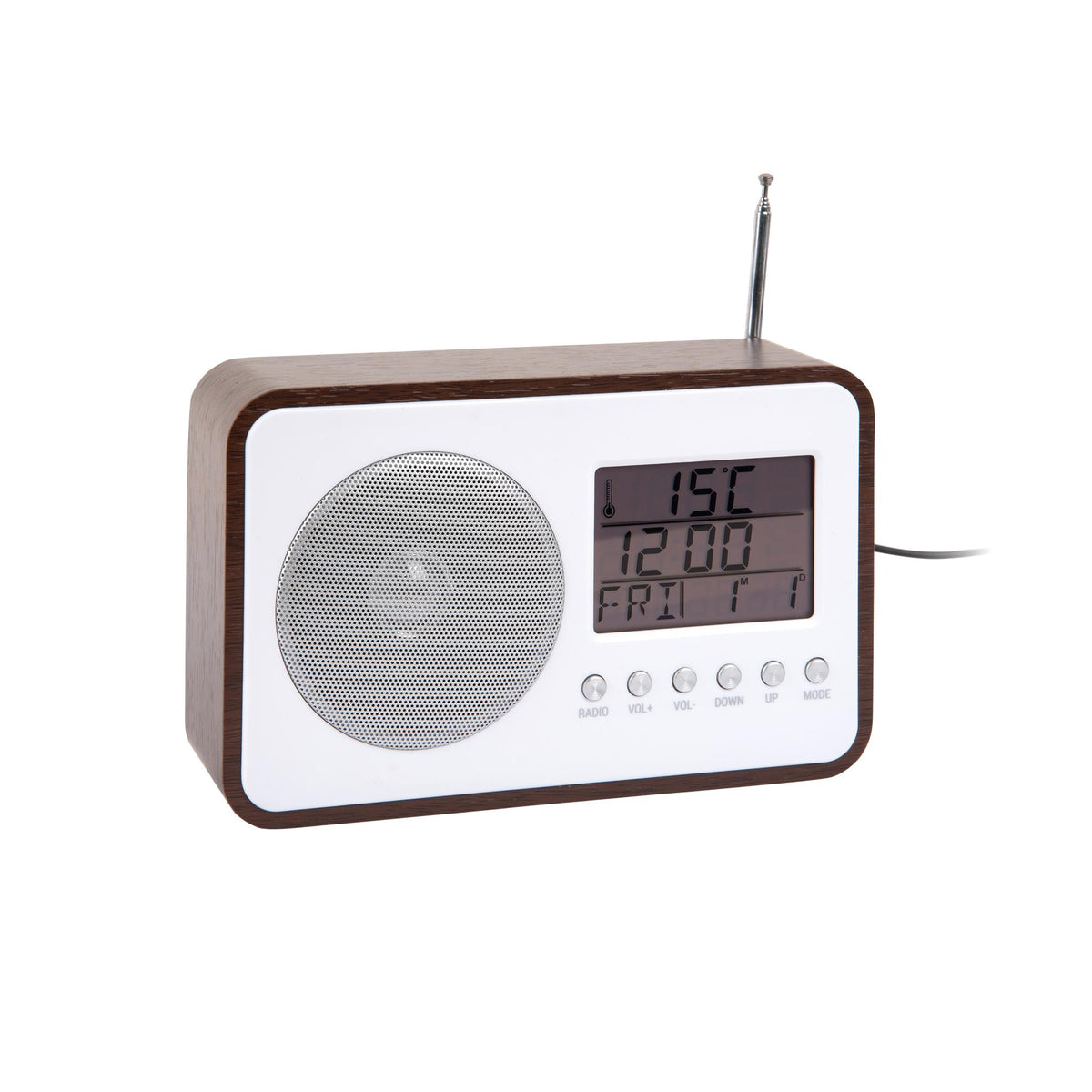 Karlsson wekker FM Radio - bruin - 19.2x6.6x12.5cm