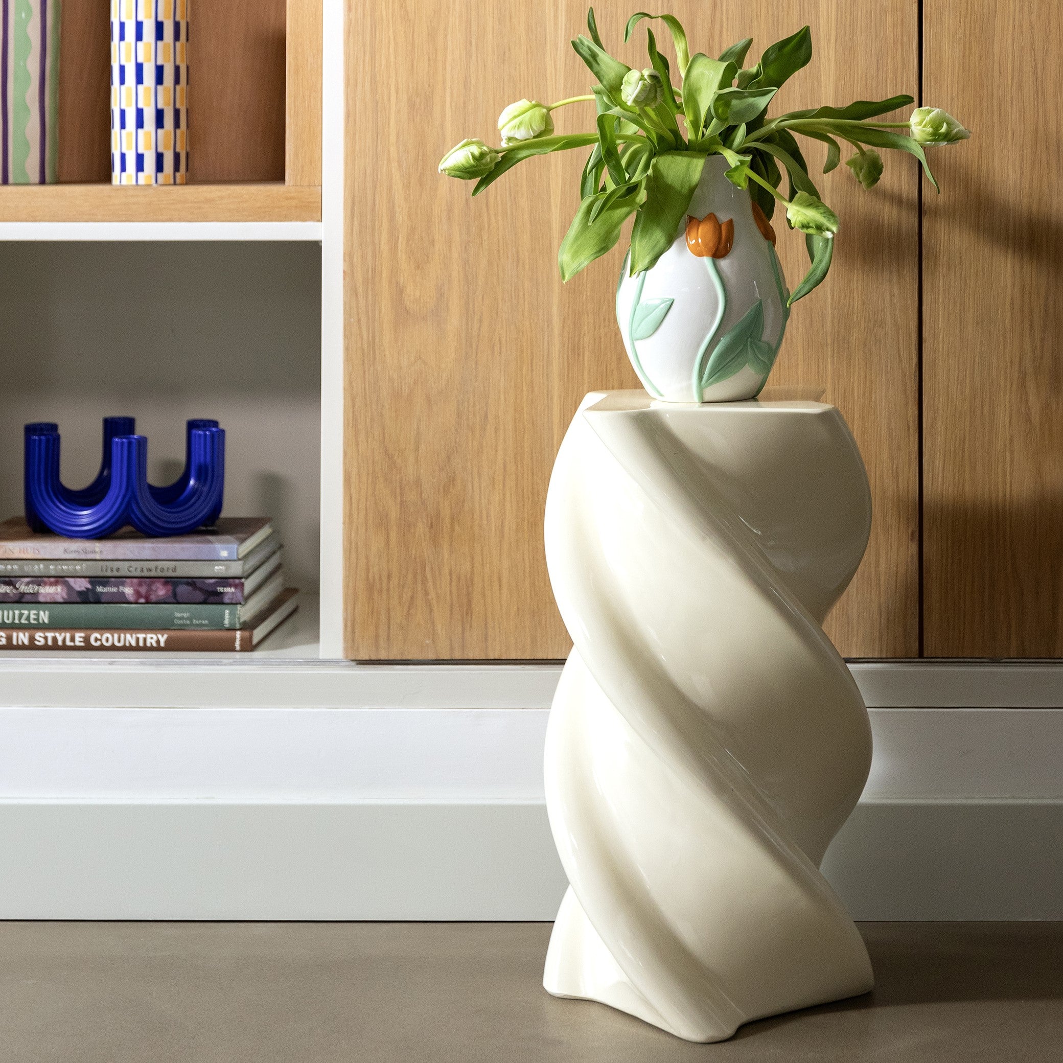 &k amsterdam Pillar Marshmallow Bijzettafel H 54 cm - Off White