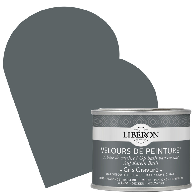 Peinture pour murs Velours de Peinture gris gravure mat 0,125 L LIBERON