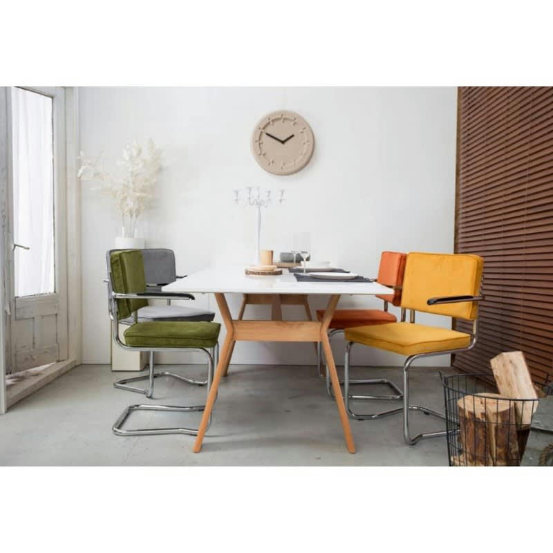RIDGE RIB - Chaise design en tissu noir