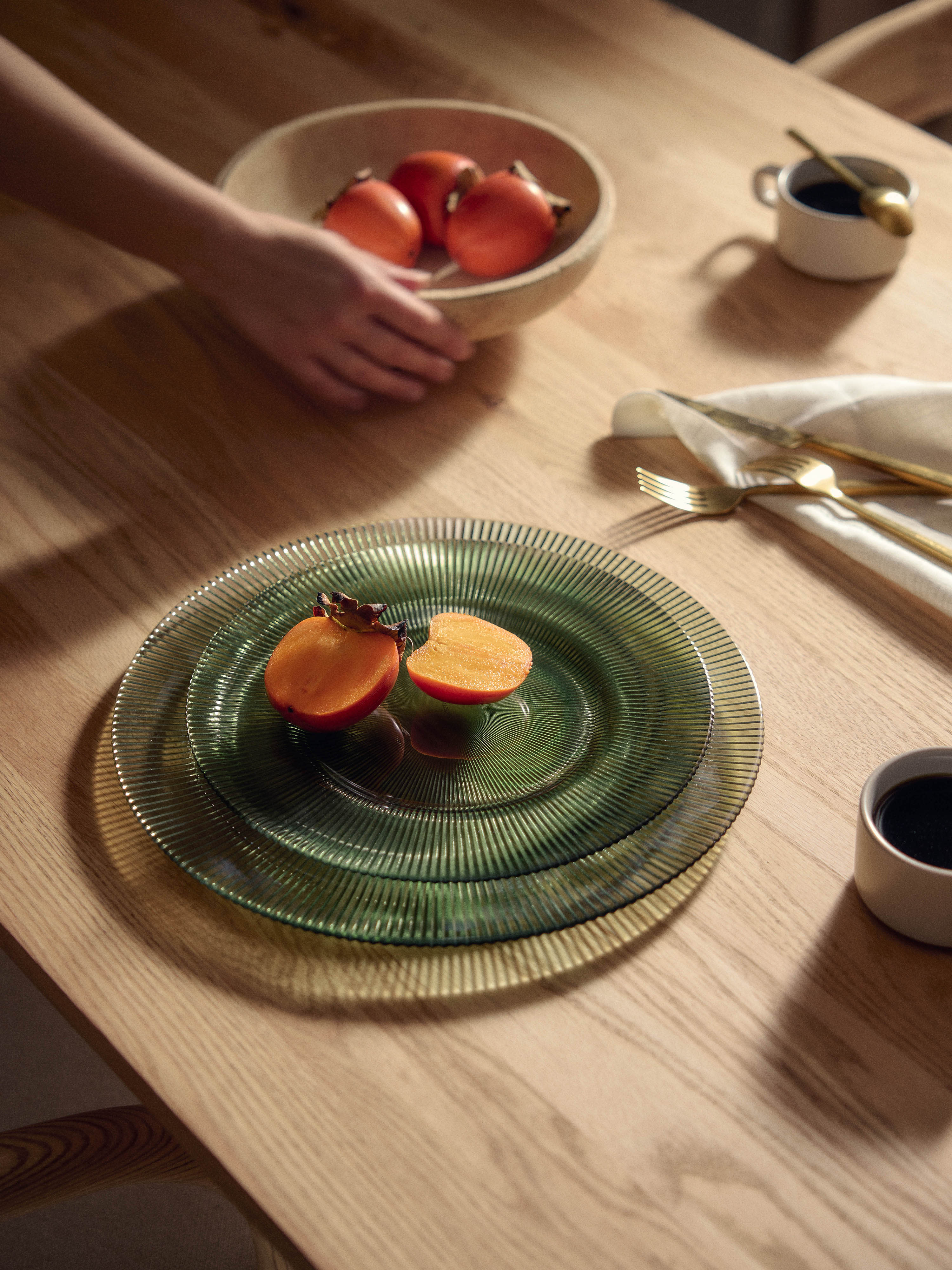 Platzteller Effie mit Rillenrelief, 2er-Set