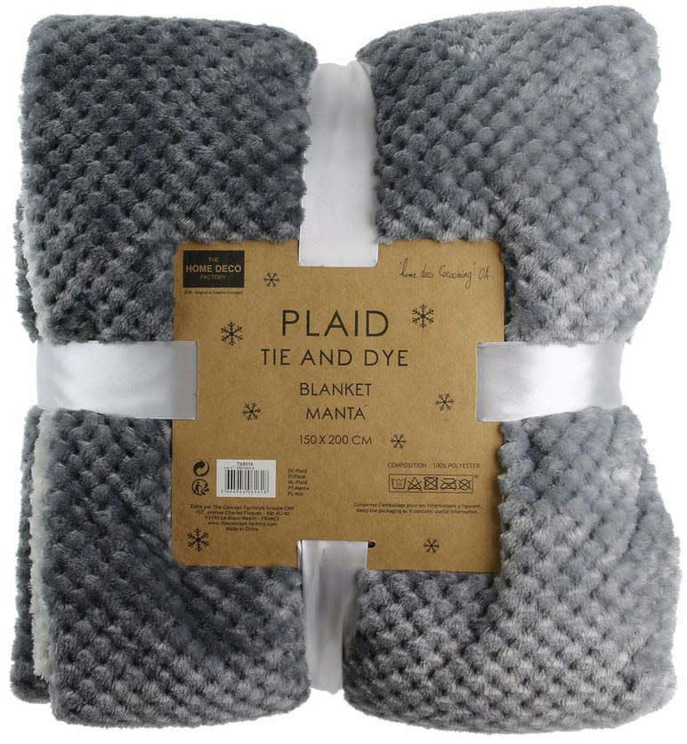 - Plaid tie and dye xxl 150 x 200 cm gris